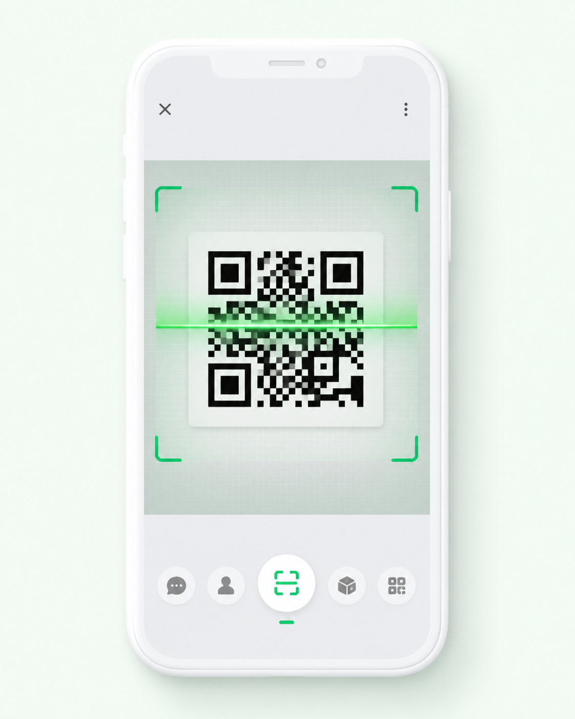 手机打开微信扫一扫并扫描二维码的操作示意图